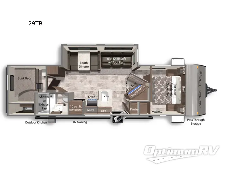 2026 Dutchmen Aspen Trail LE 29TB RV Floorplan Photo