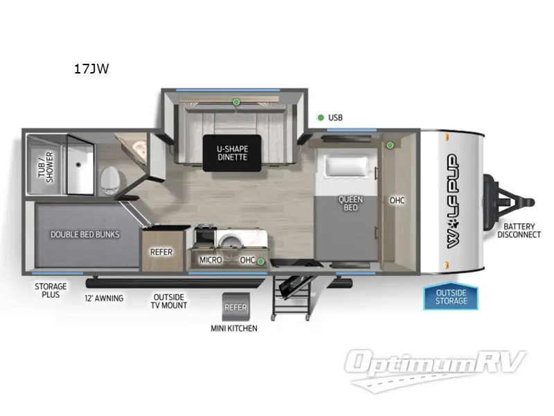 2026 Forest River Cherokee Wolf Pup 17JW Floorplan Photo