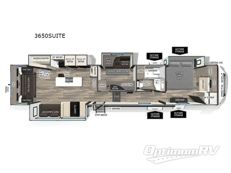 2026 Forest River Cherokee Arctic Wolf 3650SUITE RV Floorplan Photo