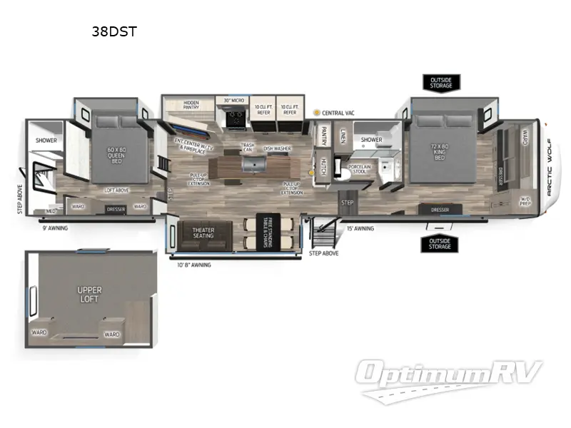 2027 Forest River Cherokee Arctic Wolf 38DST Floorplan Photo