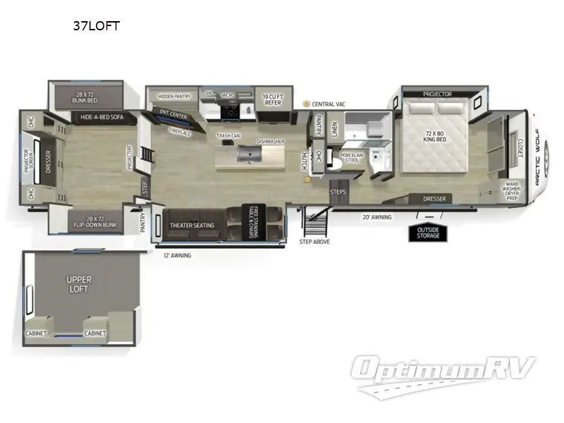 2027 Forest River Cherokee Arctic Wolf 37LOFT Floorplan Photo