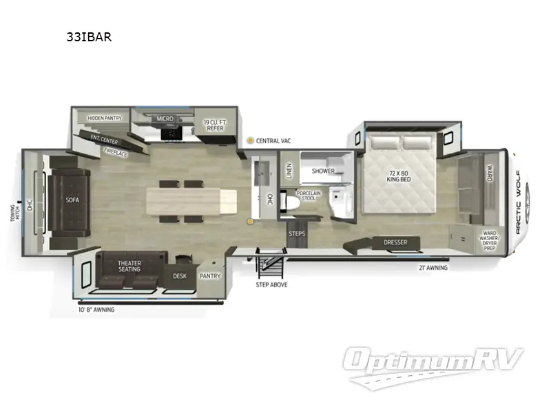2027 Forest River Cherokee Arctic Wolf 33IBAR Floorplan Photo