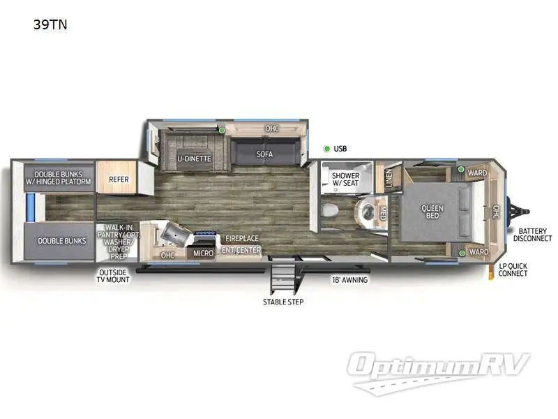 2023 Forest River Timberwolf 39TN Floorplan Photo