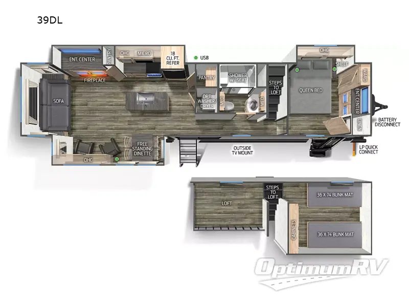 2024 Forest River Timberwolf 39DL Floorplan Photo