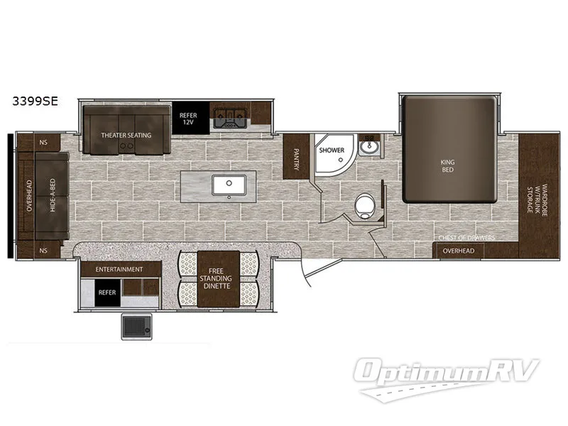 2019 Prime Time LaCrosse 3399SE Floorplan Photo