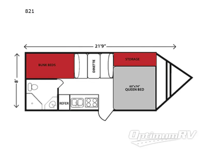 2022 Old School Trailers Old School Trailers 821 Floorplan Photo
