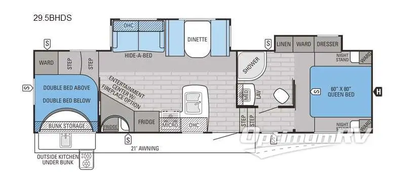 2016 Jayco Eagle HT 29.5 BHDS Floorplan Photo