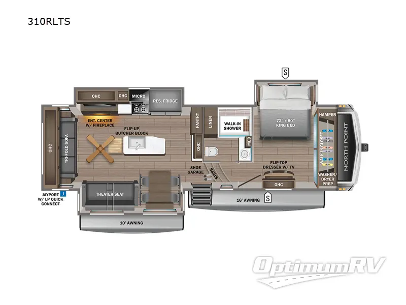 2023 Jayco North Point 310RLTS Floorplan Photo