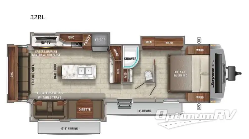 2021 Jayco White Hawk 32RL Floorplan Photo