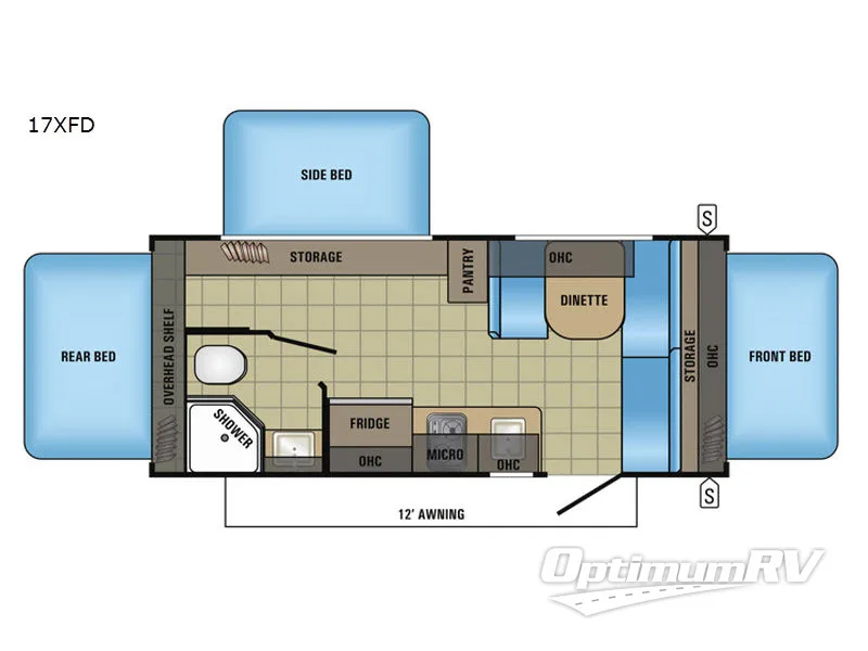 2017 Jayco Jay Feather 7 17XFD Floorplan Photo