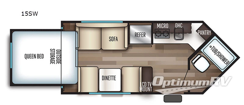2019 Forest River Cherokee Wolf Pup 15SW RV Floorplan Photo
