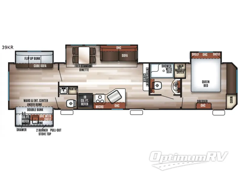 2018 Forest River Cherokee Destination Trailers 39KR Floorplan Photo