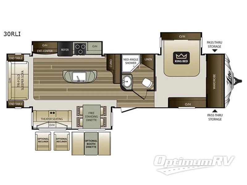 2017 Keystone Cougar X-Lite 30RLI RV Floorplan Photo