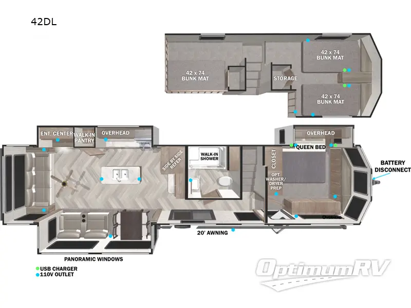 2022 Forest River Salem Grand Villa 42DL Floorplan Photo