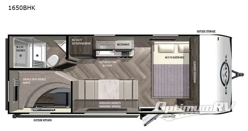 2021 Forest River Ozark 1650BHK RV Floorplan Photo