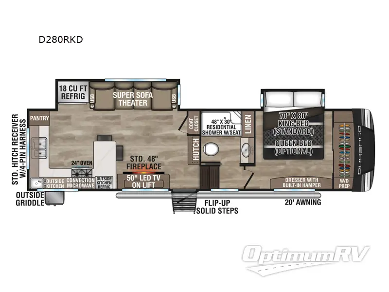 2024 KZ Durango D280RKD Floorplan Photo