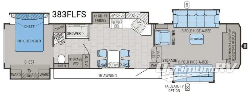 2016 Jayco North Point 383FLFS Floorplan Photo