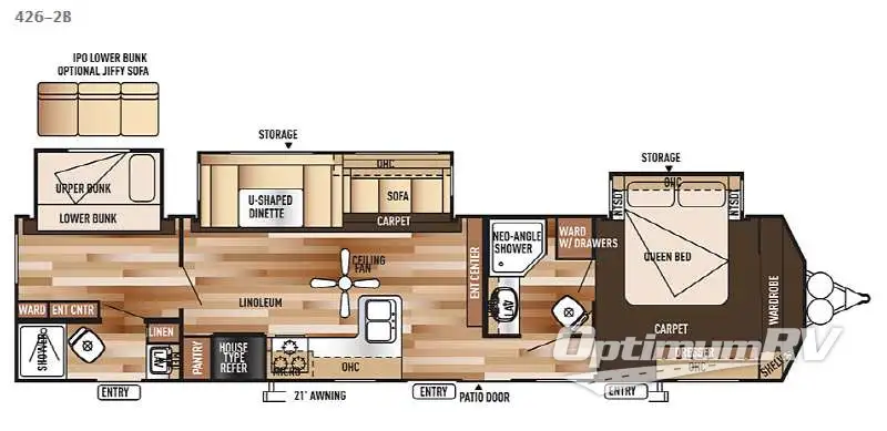 2015 Forest River Salem Villa Series 426-2B Classic RV Floorplan Photo