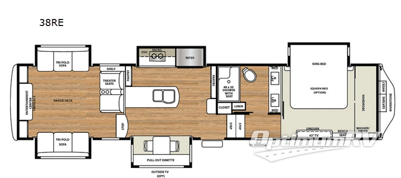 2019 Forest River RiverStone Legacy 38RE RV Floorplan Photo