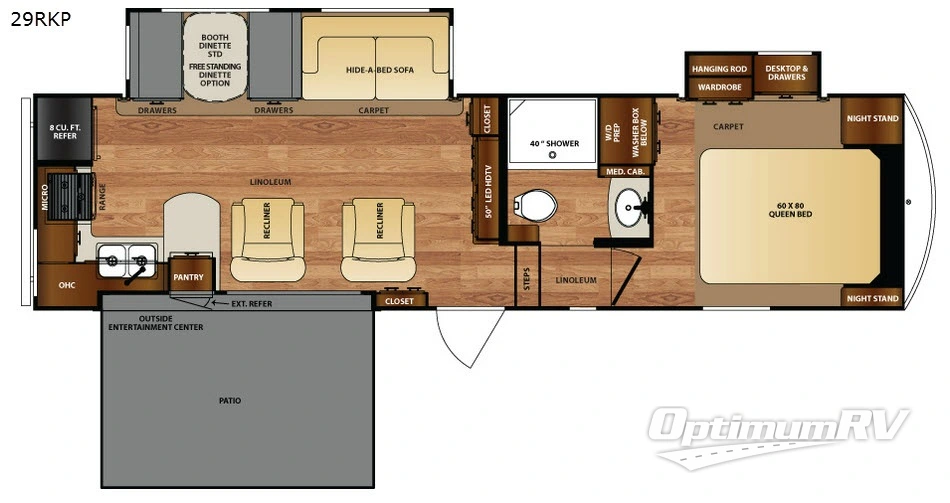2017 Forest River Wildcat 29RKP Floorplan Photo