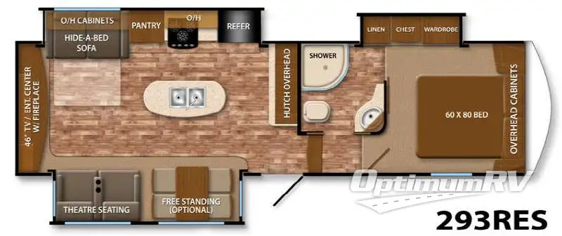 2015 Grand Design Reflection 293RES RV Floorplan Photo
