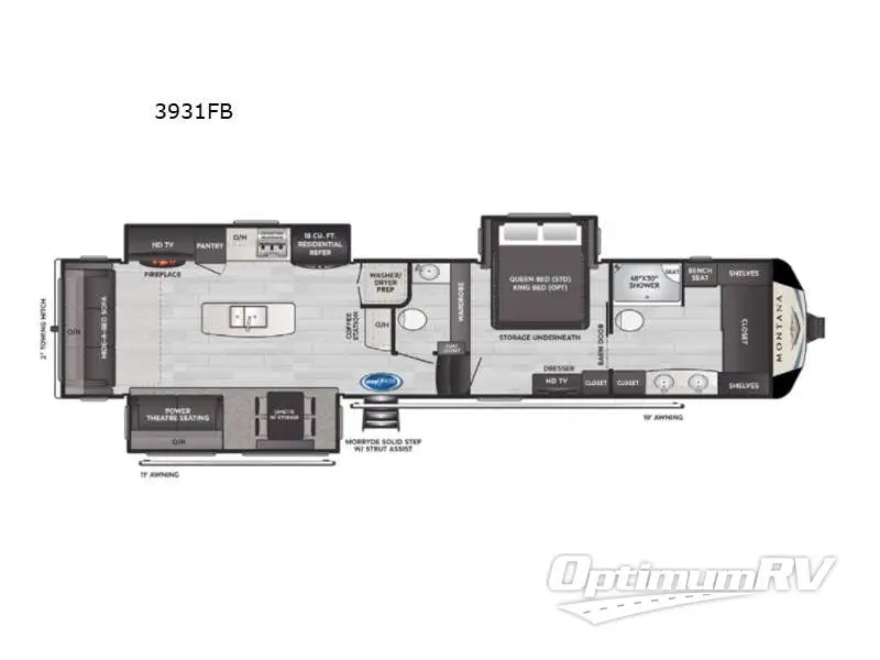 2021 Keystone Montana 3931FB Floorplan Photo