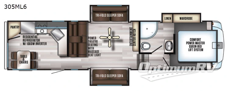 2018 Forest River Cherokee Arctic Wolf 305ML6 Floorplan Photo