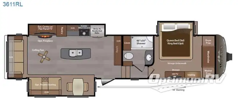2015 Keystone Montana 3611 RL Floorplan Photo