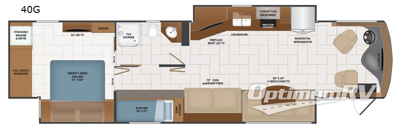 2019 Fleetwood Discovery LXE 40G RV Floorplan Photo