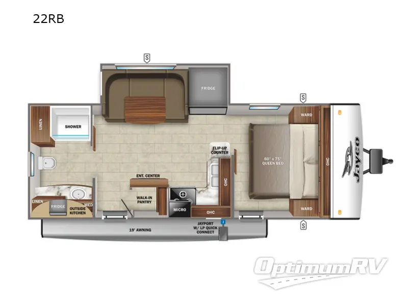 2022 Jayco Jay Feather 22RB Floorplan Photo