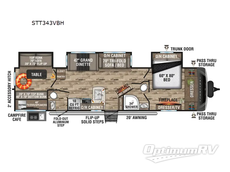 2021 Venture SportTrek Touring Edition STT343VBH Floorplan Photo