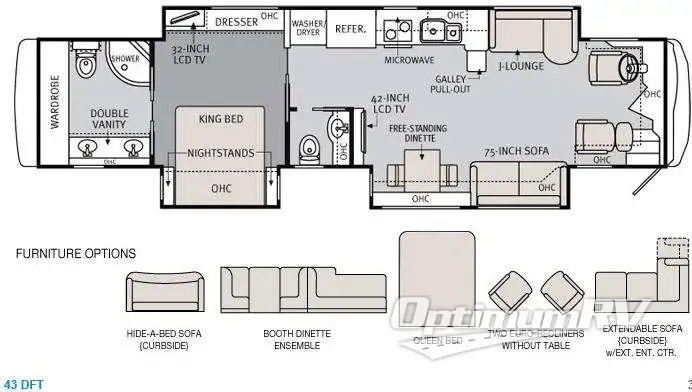 2013 Holiday Rambler Endeavor 43DFT Floorplan Photo