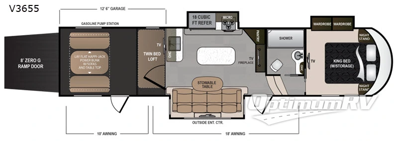 2019 Dutchmen Voltage V3655 Floorplan Photo