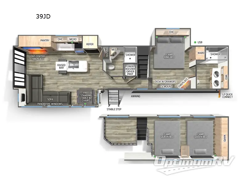 2025 Forest River Campsite Reserve 39JD Floorplan Photo