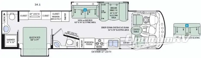 2016 Thor Miramar 34.1 Floorplan Photo