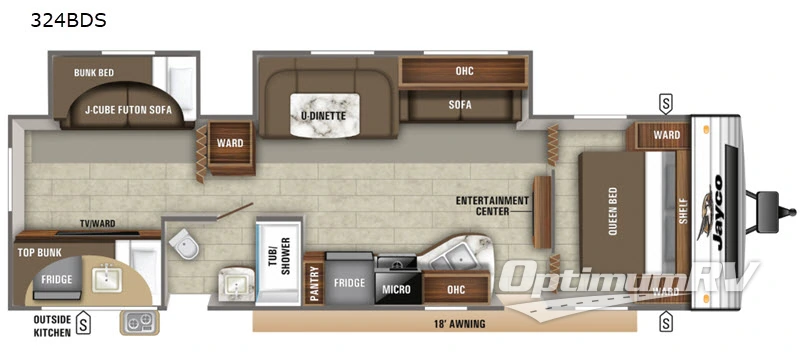 2019 Jayco Jay Flight SLX 8 324BDS Floorplan Photo