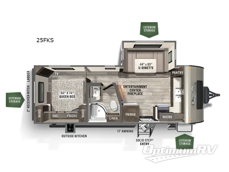 2022 Forest River Flagstaff Micro Lite 25FKS Floorplan Photo