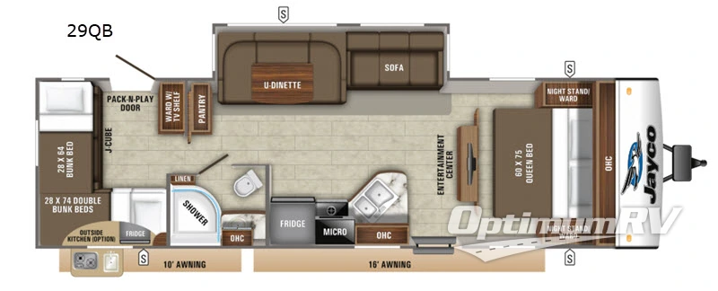 2019 Jayco Jay Feather 29QB Floorplan Photo