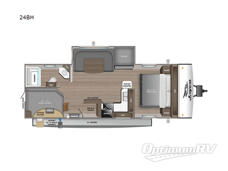 2023 Jayco Jay Feather 24BH Floorplan Photo