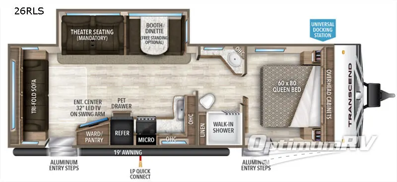 2019 Grand Design Transcend 26RLS Floorplan Photo