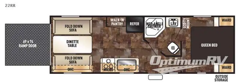 2016 Forest River Cherokee Grey Wolf 22RR Floorplan Photo