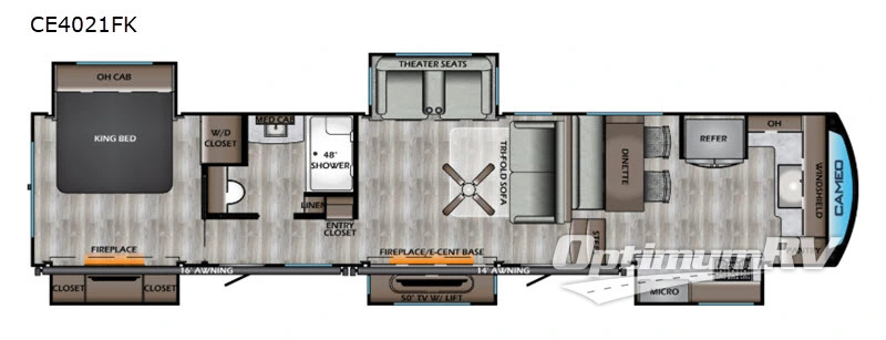 2020 CrossRoads Cameo CE4021FK RV Floorplan Photo