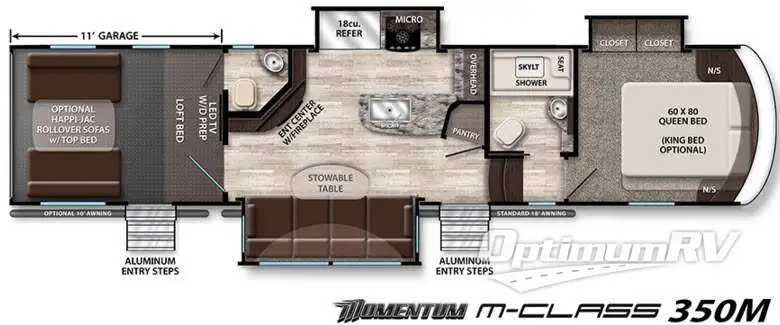 2016 Grand Design Momentum M-Class 350M RV Floorplan Photo
