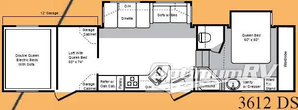 2008 Keystone Raptor 3612DS RV Floorplan Photo