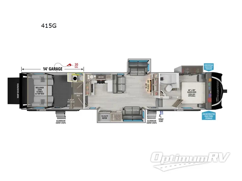 2024 Grand Design Momentum G-Class 415G RV Floorplan Photo