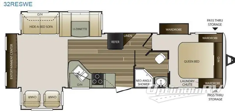 2017 Keystone Cougar Half-Ton Series 32RESWE Floorplan Photo
