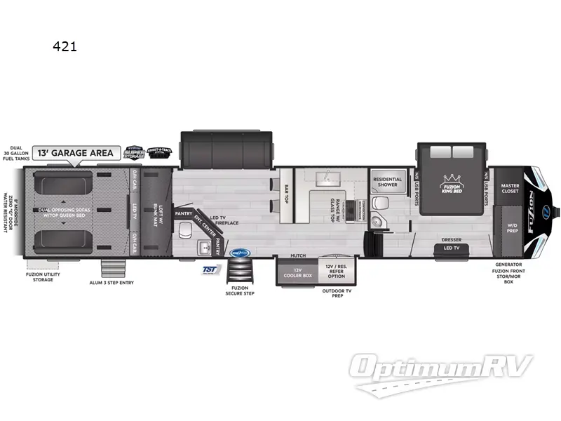 2023 Keystone Fuzion 421 Floorplan Photo