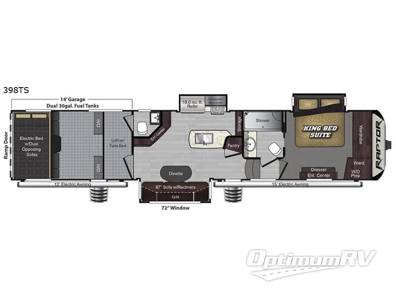 2017 Keystone Raptor 398TS Floorplan Photo