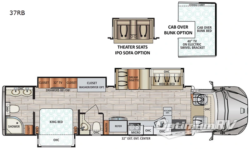 2019 Dynamax DX3 37RB Floorplan Photo