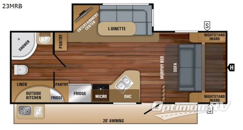 2018 Jayco White Hawk 23 MRB Floorplan Photo
